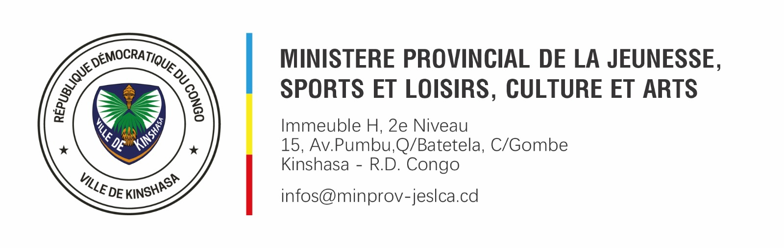 Ministère Provincial de la Jeunesse, Sports et Loisirs, Culture et Arts — Ville de Kinshasa